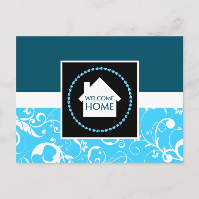 welcome home damask postcard (Front)