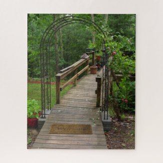 Welcome Home Deck Trellis Jigsaw Puzzle