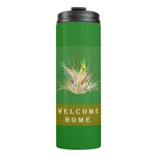 WELCOME HOME DESIGN EARTH COLORS TWO TONE GREEN THERMAL TUMBLER