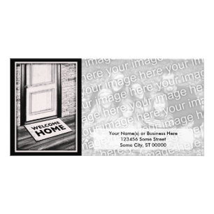 welcome home door mat photograph card