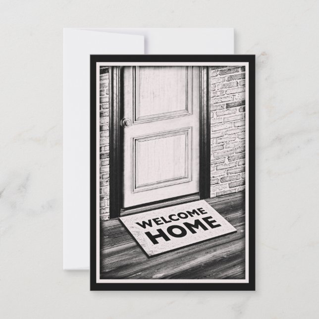 welcome home door mat photograph invitation (Front)