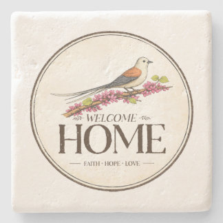 Welcome Home Faith, Hope & Love Stone Coaster