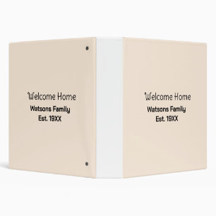 Welcome home family name est. Year guest house 3 Ring Binder