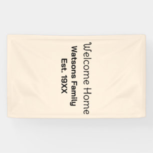 Welcome home family name est. Year guest house  Banner