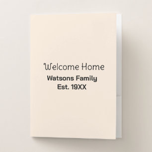 Welcome home family name est. Year guest house Pocket Folder