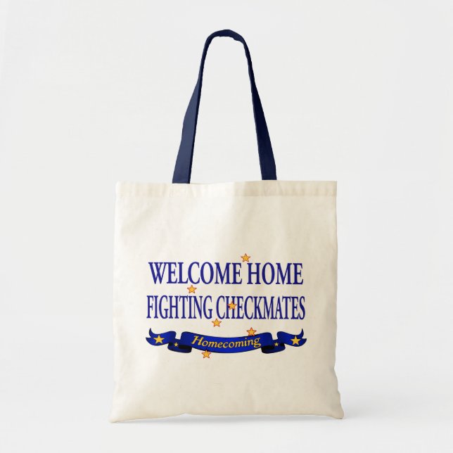 Welcome Home Fighting Checkmates Tote Bag (Front)