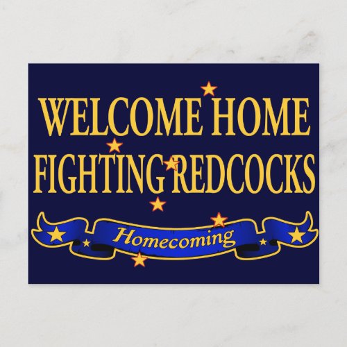 Welcome Home Fighting Redcocks Postcard