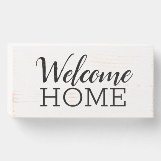 Welcome Home Font Wooden Box Sign | Zazzle.com