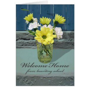 Welcome Home from Boarding School, Flowers in Jar Cards
