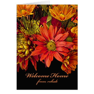 Welcome Home from Rehab, Autumn Flower Design Cards