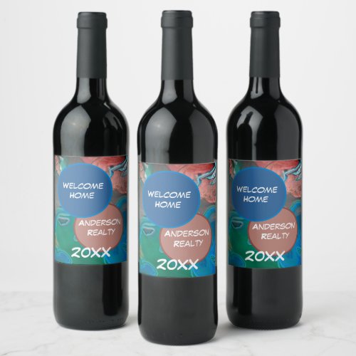 Welcome Home Gemstone Realty Business Marketing Wine Label