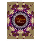 Welcome Home Gold Satin Twin Hearts Card (Front)