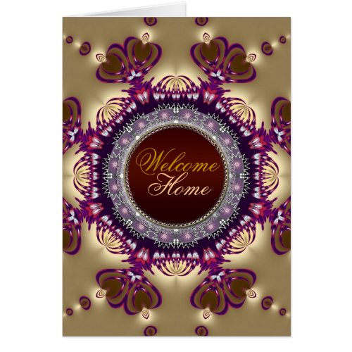 Welcome Home Gold Satin Twin Hearts Card