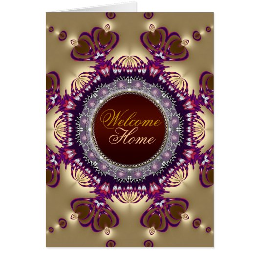 Welcome Home Gold Satin Twin Hearts Card (Front)