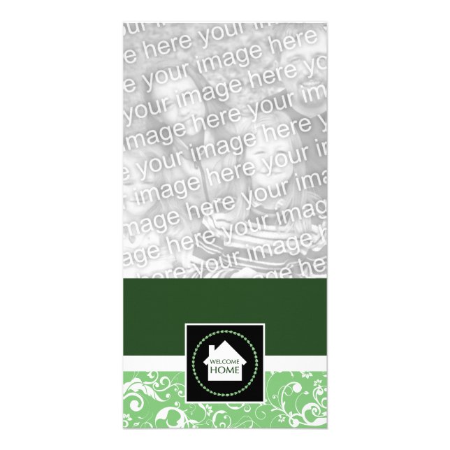 welcome home green damask card (Front)
