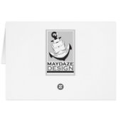 welcome home green damask cards (Back Horizontal)