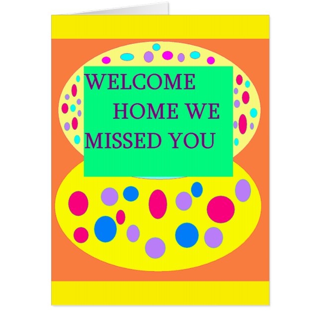 Welcome home greeting card for someone arriving (Front)
