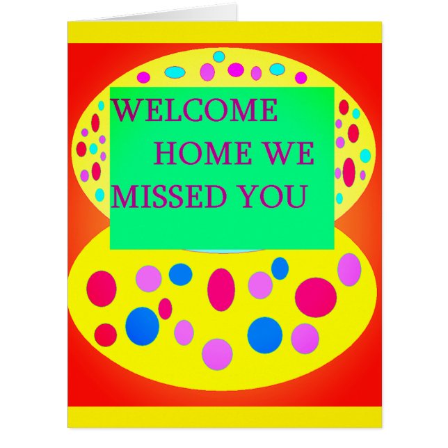 Welcome home greeting card for someone arriving (Front)