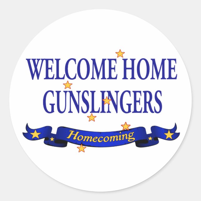 Welcome Home Gunslingers Classic Round Sticker (Front)