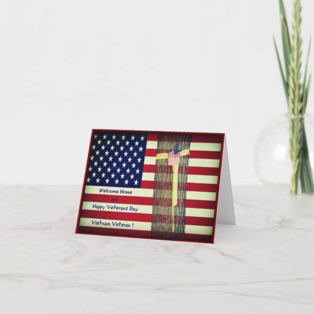 Welcome Home & Happy Veterans Day Vietnam Veteran Thank You Card (Front)
