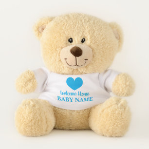 Welcome home heart teddy bear gift for baby boy