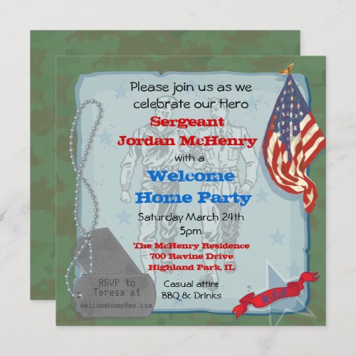 Welcome Home Hero Military Party Invitation