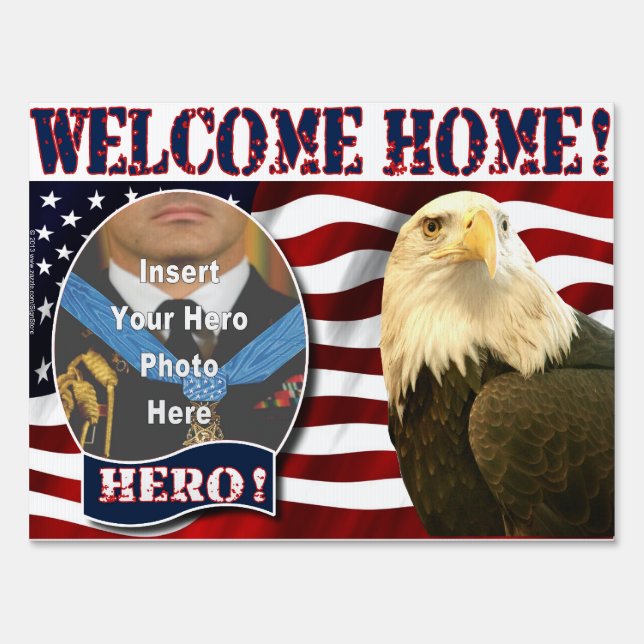Welcome Home "Hero's Welcome" Yard Sign (Back)