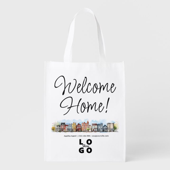 Welcome Home Home Closing Gift Grocery Bag (Front)