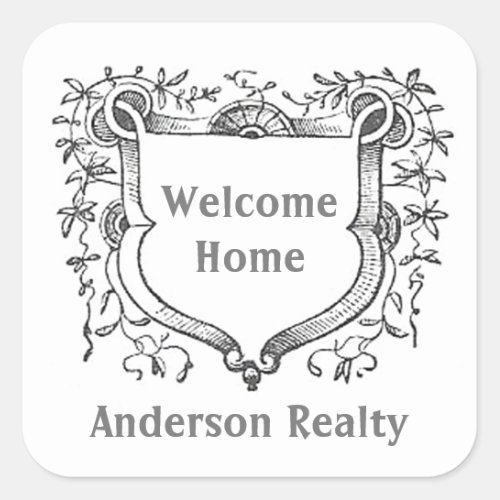 Welcome Home House Buyer Realtor Thank You Square Sticker