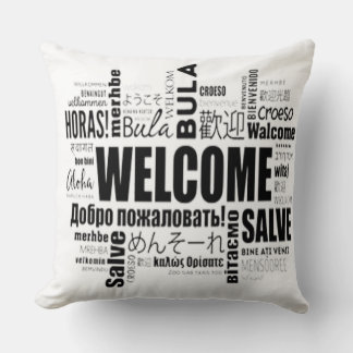 "Welcome Home: Inviting Elegance in Every Stitch  Throw Pillow