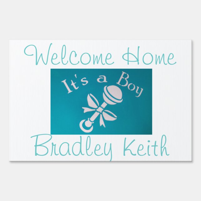 Welcome home its a boy sign (Front)