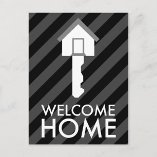 welcome home key postcard
