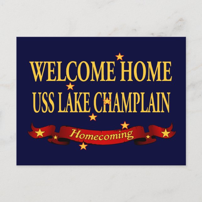 Welcome Home Lake Champlain Postcard (Front)