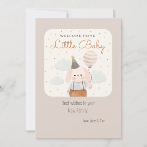 Welcome Home Little Baby Card