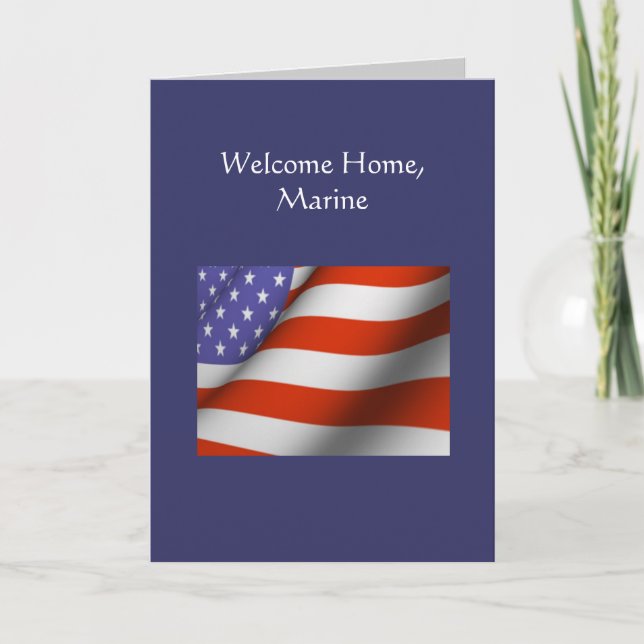Welcome Home, Marine Letterpress Thank You Card (Front)