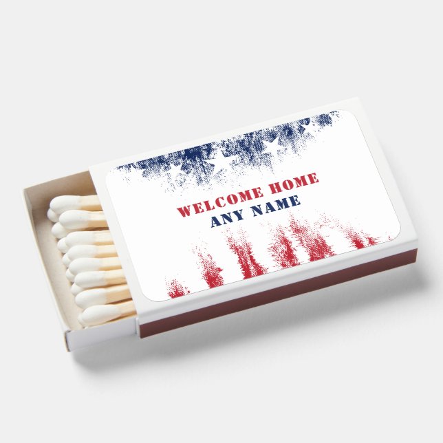 Welcome Home Marine Stars & Stripes Matchbox Matchboxes (Front Open)