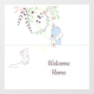 Welcome Home Mice in House Custom Text Wall Decal