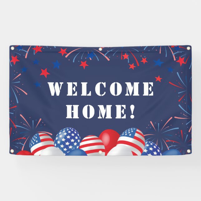Welcome Home Military Army Patriotic Banner (Horizontal)