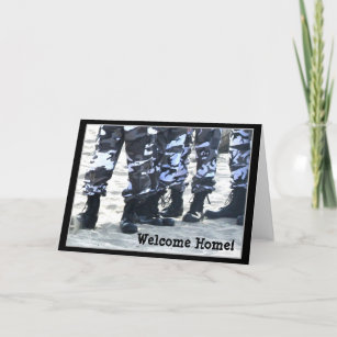 Welcome Home Military boots greeting card