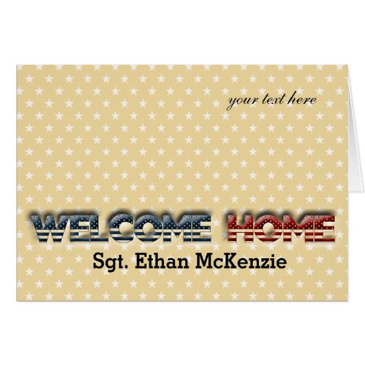 Welcome home military cards (Front Horizontal)