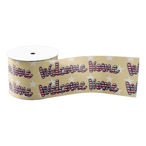 Welcome home military  choose background color grosgrain ribbon