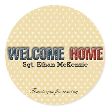 Welcome home military classic round sticker Welcome home military classic round sticker
