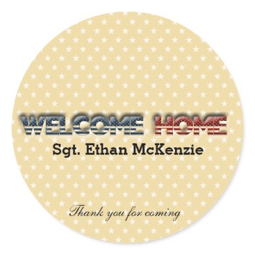 Welcome home military classic round sticker Welcome home military classic round sticker