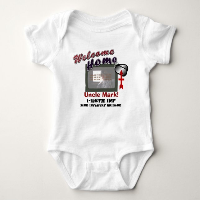Welcome Home Military Custom Photo Baby Bodysuit (Front)