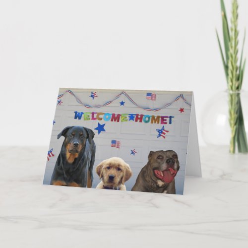 Welcome Home Military Dog Greeting Card