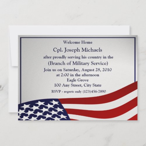 Welcome Home/ Military Custom Invite