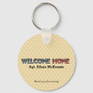 Welcome home military keychain