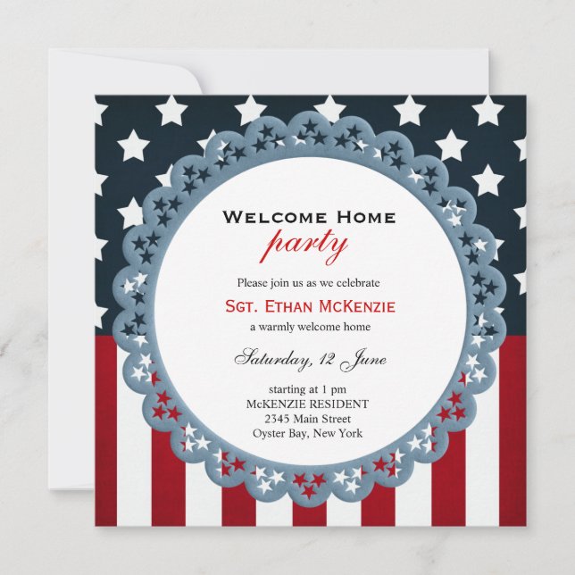 Welcome Home Military Party Invitation (Front)