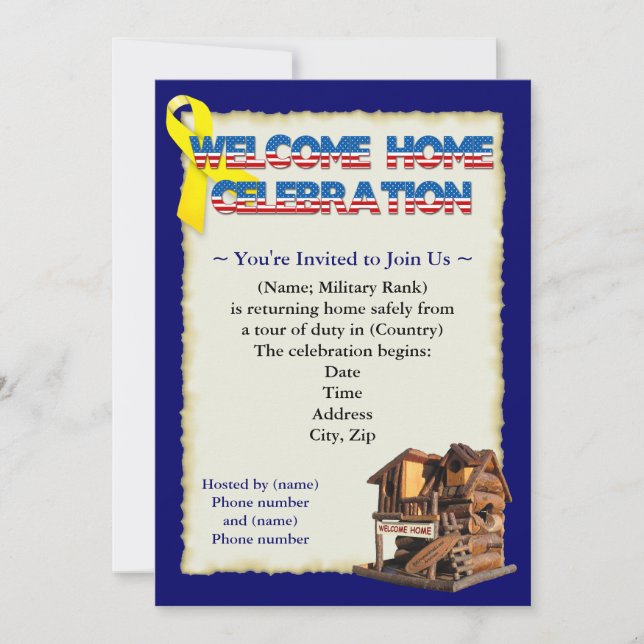 Welcome Home Military Party Invitations (Front)