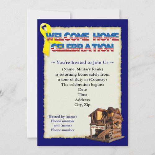 Welcome Home Military Party Invitations